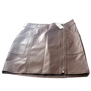 Express Faux Leather, side front zip skirt with pockets , NWT, size S